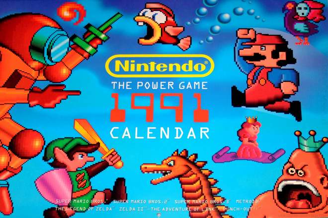 календарь Nintendo 1991