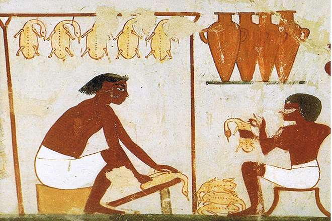 древнеегипетская фреска заготовка уток