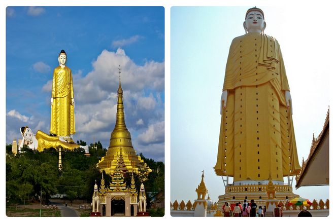 Еще одна массивная буддийская статуя под названием Лайкюн Секкья находится в Мьянме (Бирма). Эта статуя была завершена в 2008 году. После 12 лет строительства. Статуя с золотым телом и белым лицом имеет высоту 116 метров. Но эта высота увеличивается за счет ее размещения на пьедестале высотой 13 метров. Что дает общую высоту 128 метров.