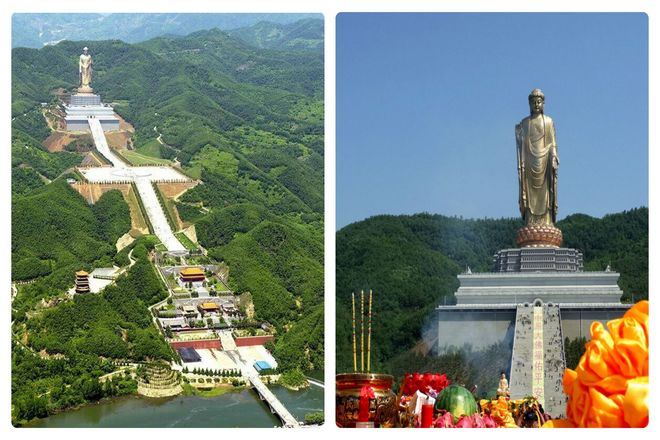 В течение десятилетия Будда Весеннего Храма в живописном районе Фодушань в Чжаоцуне, Китай, был самым высоким памятником в мире. Высотой 153 метра. Он был построен в 2008 году и представляет Будду, стоящего на листе лотоса.