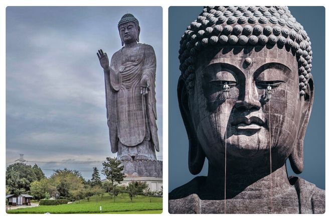 Пятая по высоте статуя в мире - это еще один большой Будда. Великий Будда Ушику, Япония. После завершения строительства в 1995 году его высота 120 метров сделала его самым большим в мире.