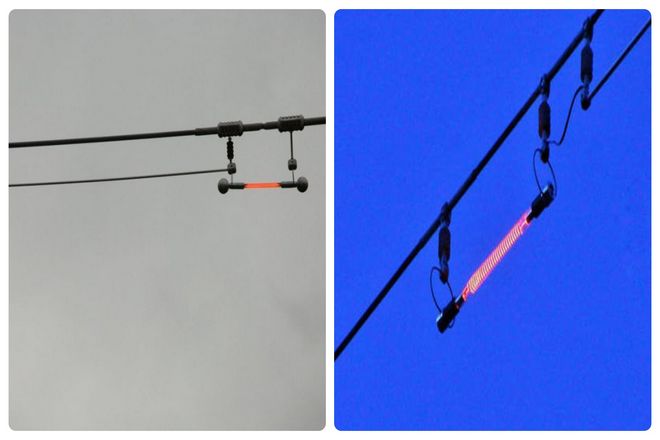 Что такое Бализор? Это система световых маяков линий электропередач для самолетов в ночное время. В дневное время достаточно расставить яркие шарики по длине тросов. Но ночью молния необходима. Эти освещенные маяки обеспечивают этот свет, светясь красным. Красный - цвет, используемый для сигнальных маяков.