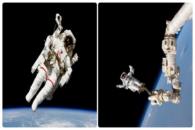 У современных астронавтов есть реактивные ранцы, которые помогают им летать. Или, по крайней мере, возвращаться на корабль, если им случится уплыть.