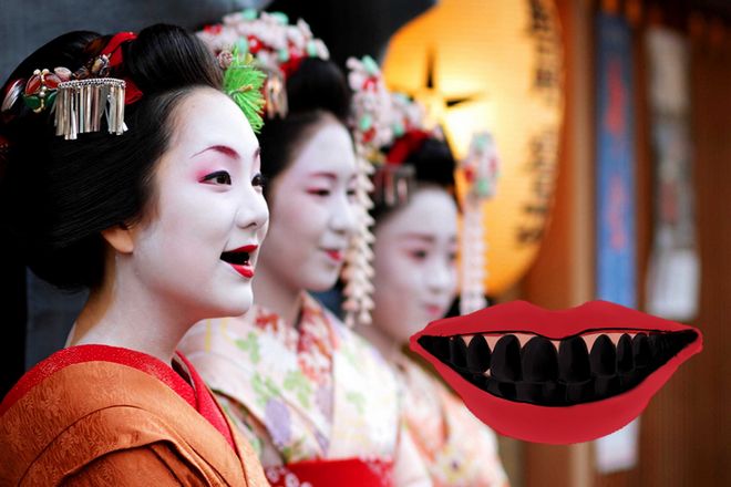 Черные зубы, история высокой японской моды