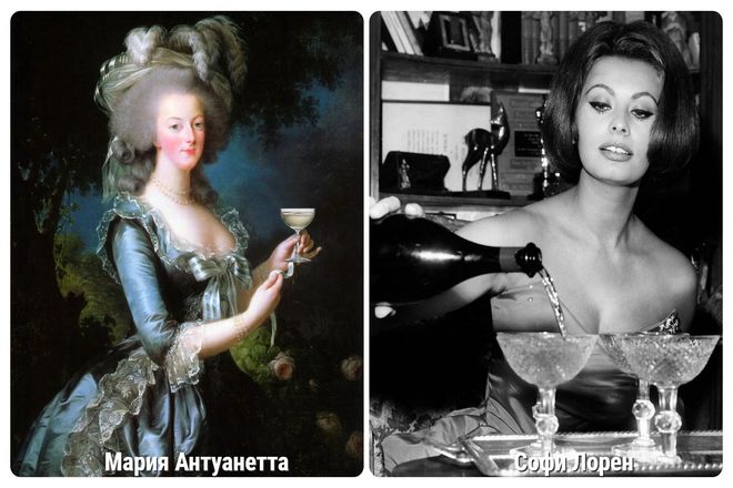 Существует распространенный миф о том, что бокал для шампанского был сделан так, чтобы быть похожим на левую грудь Марии-Антуанетты.