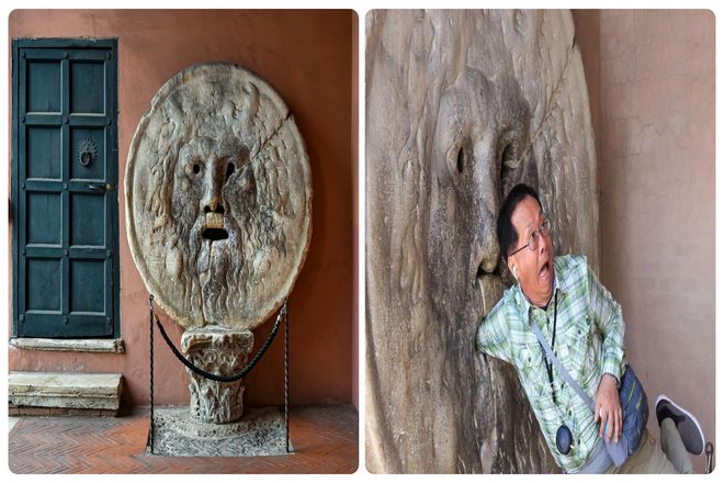 На стене обветшалой церкви Санта-Мария-ин-Космедин в Риме висит загадочная реликвия - обветренный мраморный образ с открытым ртом. Известный как "Бокка делла Верита", или "Уста истины".