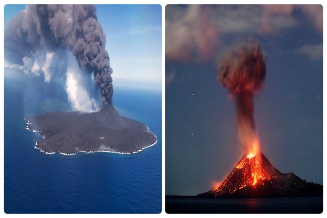 Расколотый вулканическими извержениями